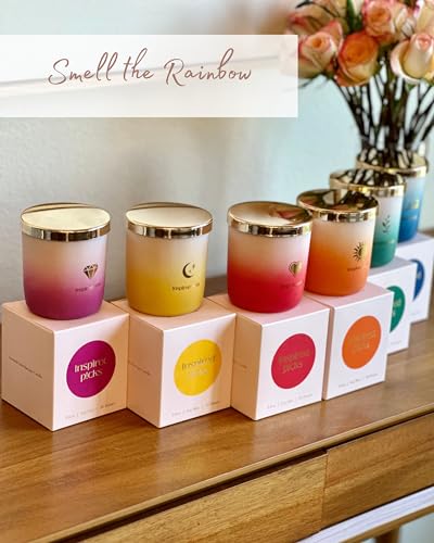 Inspired Picks Refreshing Green Candle – Wood Sage & Sea Salt w/Gold Stemmed Leaves Symbol Inspired Picks