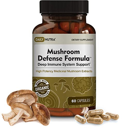 DailyNutra Mushroom Defense Formula - Immune Support Supplement | Organic 
