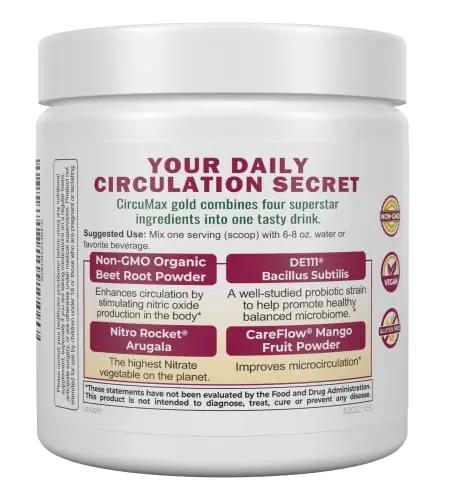 IVL - CircuMax Gold - Nitric Oxide Supplement Powder Boost - Organic Beets - Beetroot Powder Supplement - Careflow Mango Powder and Nitro Rocket - Workout Energy Level (6.70 oz - 30 Servings)