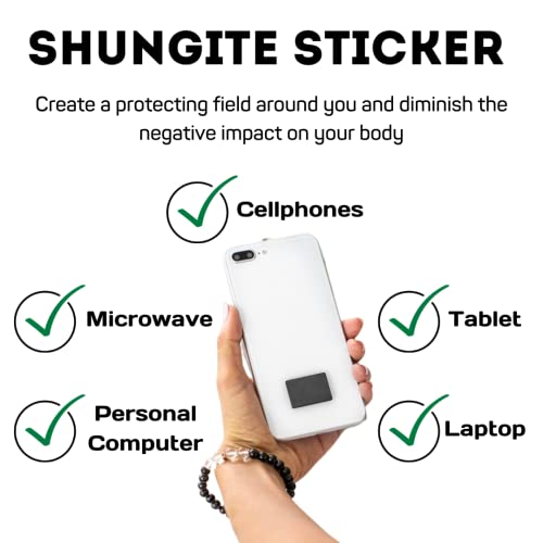 KarelianMasters Shungite Stone Stickers - Natural Stone Adhesive Plates for Phones (Set of 3 Plates)