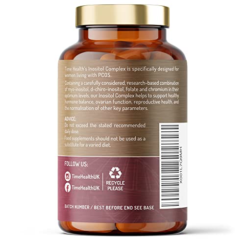 Inositol Complex | PCOS Support | 180 Capsules | Myo & D Chiro-Inositol, Folate & Chromi Time Health