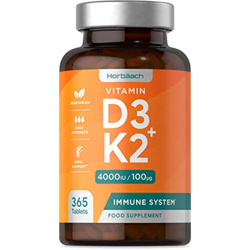 Vitamin D3 K2 High Strength Tablets | 365 Count | Vitamin D3 4000iu and Vitamin K2 MK7 