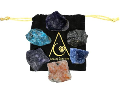 Weight Loss Crystals and Stone Sets Manifestation, Set of 6 Black Tourmaline, Amethyst