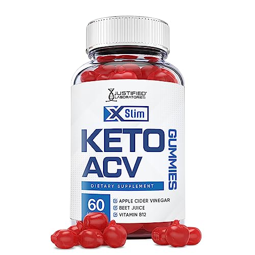 Justified Laboratories X Slim Keto ACV Gummies 1000MG Xslim Vegan Non GMO with Pomegranate