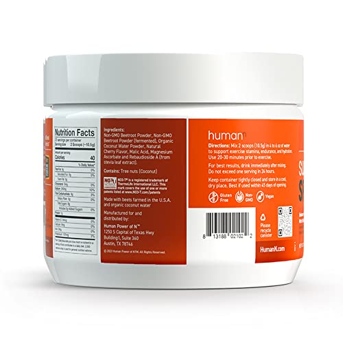 humanN SuperBeets Sport Pre Workout Powder – NSF Certified for Sport – Caffeine Free humanN
