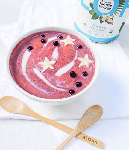 ALOHA Organic Plant Based Protein Powder, Stevia Free, Vanilla, 19.6 oz, 15 Servings 