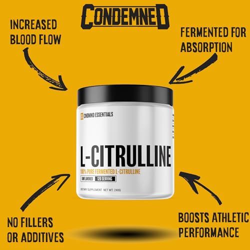 CONDEMNED Labz L-Citrulline Powder - 100% Pure Fermented L-Citrulline - Nitric Oxide Booster for Men & Women - Vegan & Gluten Free- Unflavored - 120 Servings (240g)