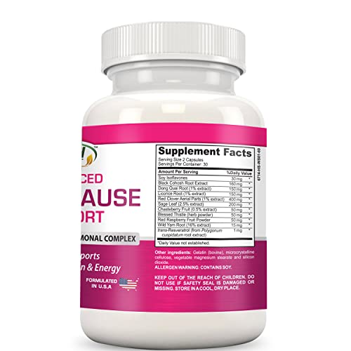 Advanced Menopause Support - Natural Female Hormonal Complex for Hot Flashes, Mood Swings Gold Banner