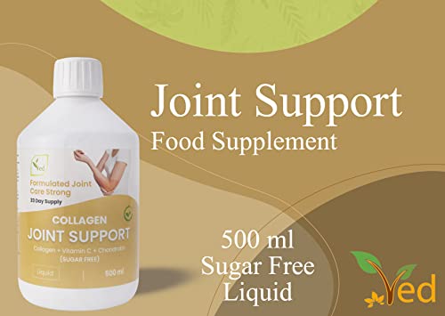 Hydrolyzed Liquid Collagen Food Supplement | Support for Joints, Skin, Muscles, Hair, &Nail Growth Ved
