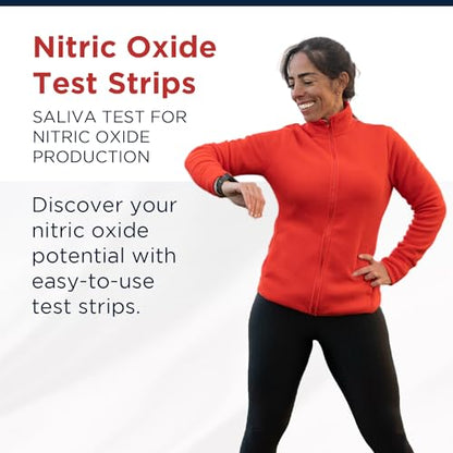 Designs for Health Nitric Oxide Test Strips Saliva Test - Results in Just 10 Seconds - Support Athletes, Healthy Aging, Cardiovascular Health (50 Saliva Test Strips)
