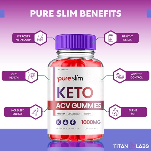 (3 Pack) Pure Slim Keto ACV Gummies, Pure Slim Keto ACV Advanced Weight Loss 1000 MG