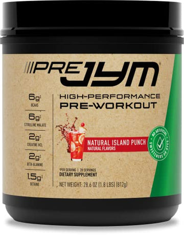 JYM Supplement Science Pre JYM Pre Workout Powder - BCAAs, Creatine HCI, Citrulline 