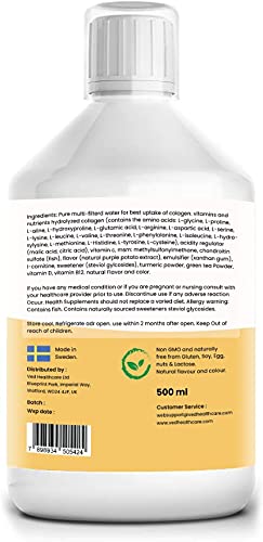 Hydrolyzed Liquid Collagen Food Supplement | Support for Joints, Skin, Muscles, Hair, &Nail Growth Ved
