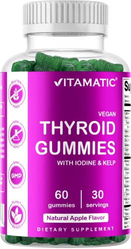 Vitamatic 2 Pack Vegan Thyroid Support Gummies with Iodine & Kelp - 60 Count Vitamatic