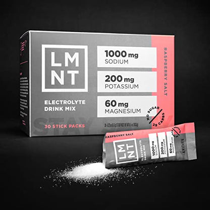 LMNT Zero-Sugar Electrolytes - Raspberry Salt - Hydration Powder Packets | No Dodgy