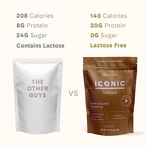 ICONIC Protein Powder, Chocolate Truffle - Sugar Free, Low Carb Protein Powder ICONIC