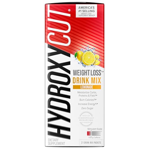 Hydroxycut Drink Mix Weight Loss Supplements, Lemonade, 21 Count (Pack of 1)