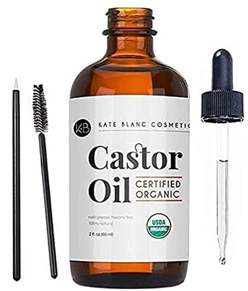 Kate Blanc Cosmetics Castor Oil (2oz), USDA Certified Organic, 100% Pure, Cold Pressed