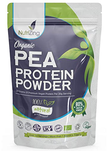 Award Winning Vegan Pea Protein Powder - Organic & Pure - Canadian Peas - No Soy, No Gluten 