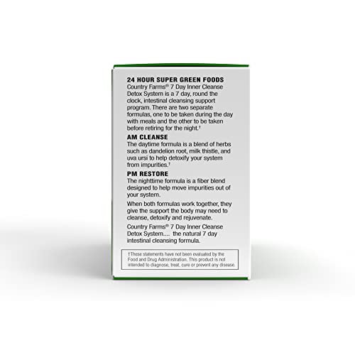 COUNTRY FARMS 7 Day Inner Cleanse, AM/PM Detox System, Detoxifying Herbs COUNTRY FARMS