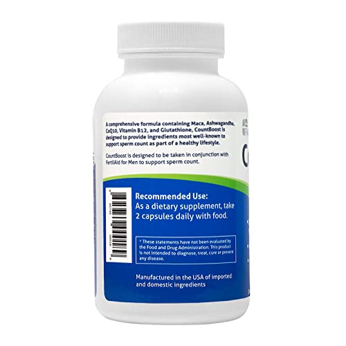 CountBoost for Men - Male Fertility Supplement to Support Count - with Ashwagandha, Maca