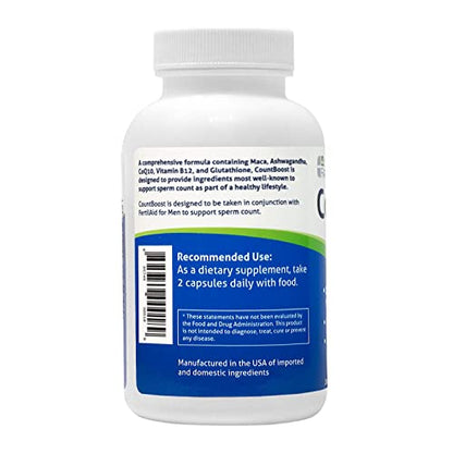 CountBoost for Men - Male Fertility Supplement to Support Count - with Ashwagandha, Maca