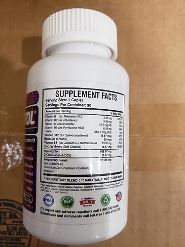 America Medic & Science PolySitol (90 Caplets) Natural PCOS Supplements for Women America Medic & Science