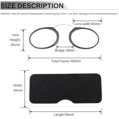 COVESATO Mini Armless Reading Glasses for Men Women Slim Thin Clip on Nose Readers COVESATO