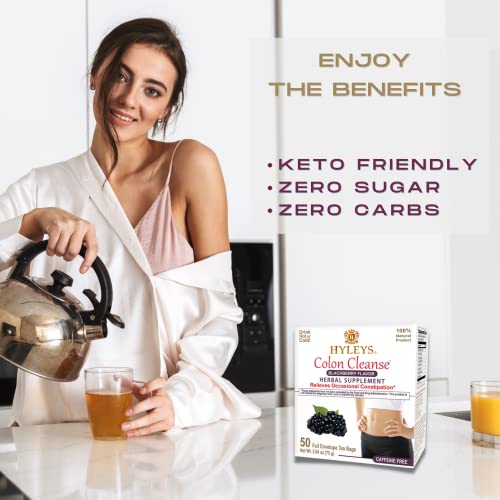 Hyleys Colon Cleanse Tea Blackberry Flavor - 50 Tea Bags (6 Pack - 300 Tea Bags Total) HYLEYS