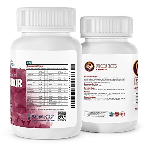 AzmaBiotech Female Elixir Myo-Inositol Natural Multivitamin and Minerals | Hormonal Balance & Healthy AzmaBiotech