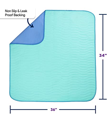 IMPROVIA® Washable Underpads, 34" x 36" (Pack of 6) - Heavy Absorben IMPROVIA