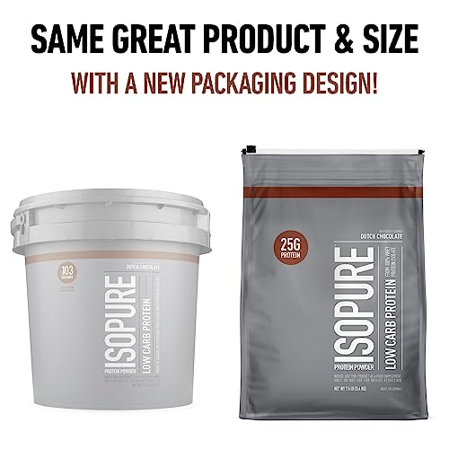 Isopure Protein Powder, Low Carb Whey Isolate, Gluten Free, Lactose Free, 25g Protein Isopure