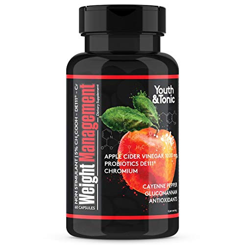 Youth & Tonic Natural Appetite Suppressant for Weight Loss / 1000 mg Apple Cider