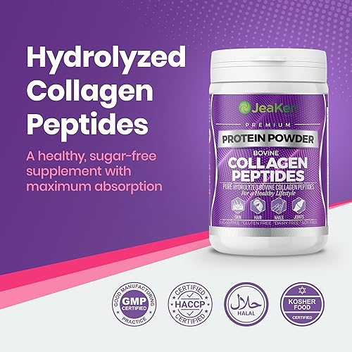 JeaKen - Unflavored Collagen Peptides Powder from Grass-Fed Bovine Sources - Sugar-Free Hydrolyzed Collagen JeaKen