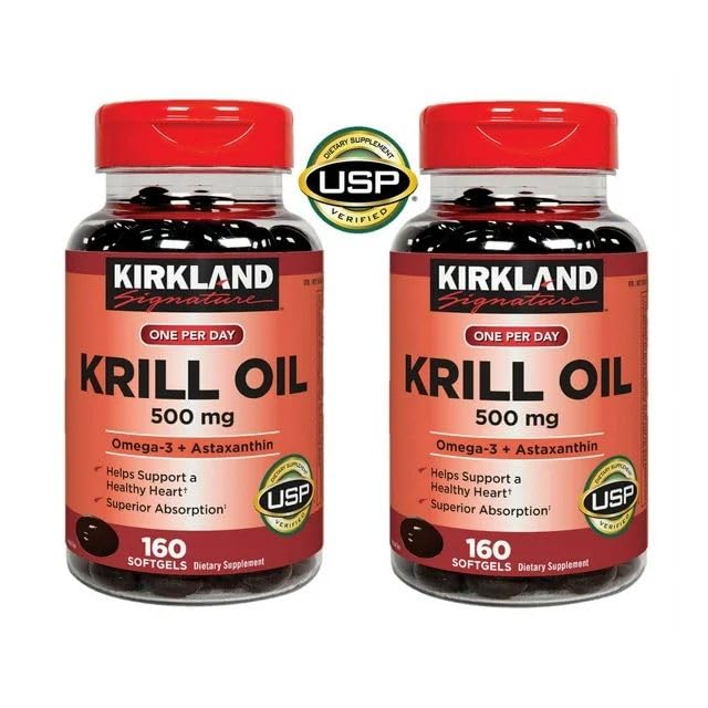 Kir-kland Signature Krill Oil 500 Milligram 160 Softgels healthsupps.co.uk