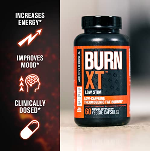 Jacked Factory Burn-XT Low Caffeine, Low Stim Weight Loss Supplement Jacked Factory