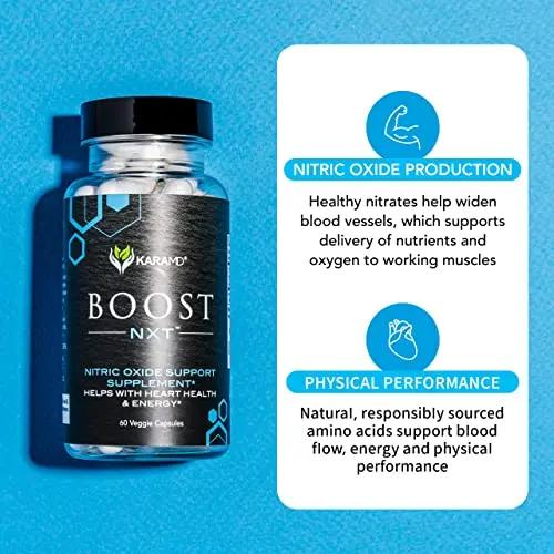 KaraMD Boost NXT | Nitric Oxide Booster Supplement | Natural L-Citrulline & L-Arginine Amino Acids | Improve Energy, Muscle Building & Performance | Non-GMO, Gluten Free & Vegan Friendly (30 Servings)