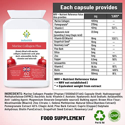 InfiniVit Marine Collagen Plus Blend Capsules - Hair Growth Enhancer with Enriched Vitamin C and Vitamin E InfiniVit