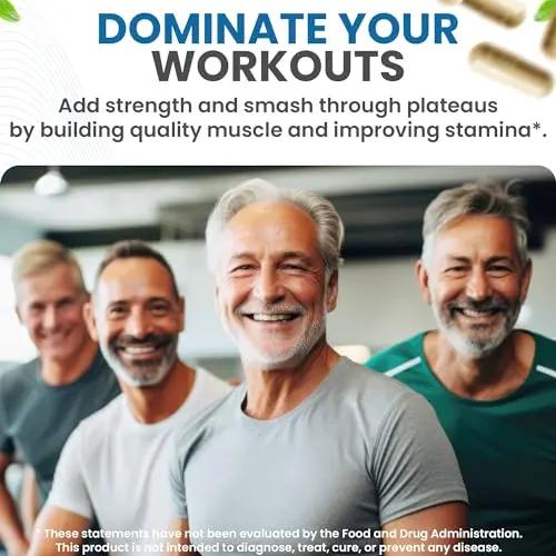 Advanced Muscle Building Supplement for Men with RipFactor, Zinc Picolinate, Vitamin D3
