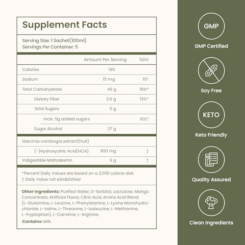 JAYU FreedomCafe 5 Day Detox Cleanse Ade Mango Flavor - 5 Pack (16.90oz) - Supports 