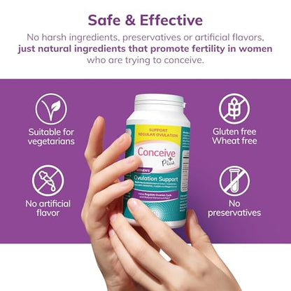 CONCEIVE PLUS Womens Ovulation Support - PCOS Supplement for Fertility