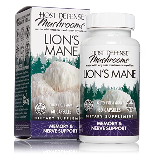Host Defense, Lion's Mane Capsules, Promotes Mental Clarity, Focus and Memory