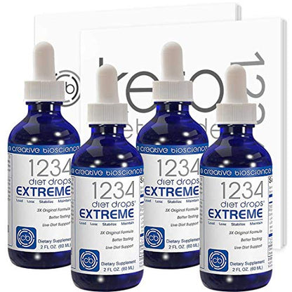 Creative Bioscience 1234 Diet Drops Extreme, 2 Fl Oz (4 Pack)