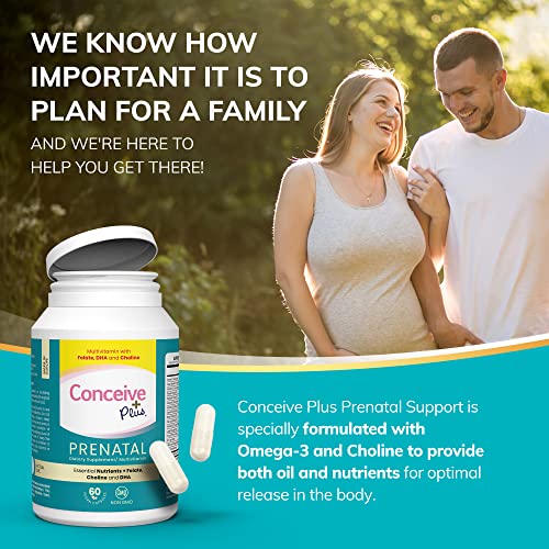 CONCEIVE PLUS Prenatal Vitamins for Women - DHA, Choline + Folate, Healthy Pregnancy