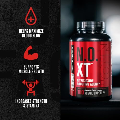 Jacked Factory N.O. XT Nitric Oxide Supplement with Nitrosigine L Arginine, L Citrulline Jacked Factory