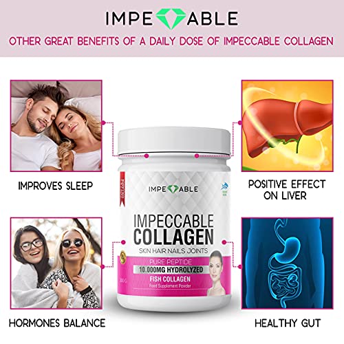IMPECCABLE Collagen Premium 10.000 mg Pure peptide hydrolyzed Marine Collagen Powder Impeccable