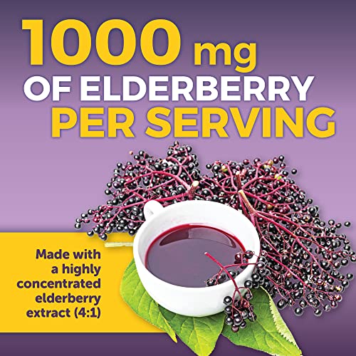 Viva Naturals Sambucus Elderberry with Vitamin C and Zinc for Adults - 5 in 1 Sambucus Viva Naturals