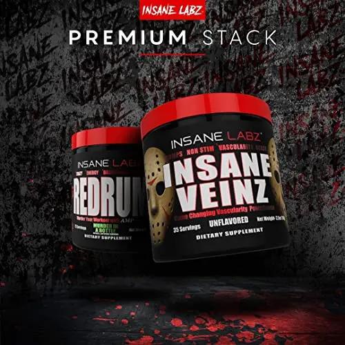 Insane Labz Insane Veinz Non Stimulant NO Enhancing Powder, Nitric Oxide Booster Insane Labz