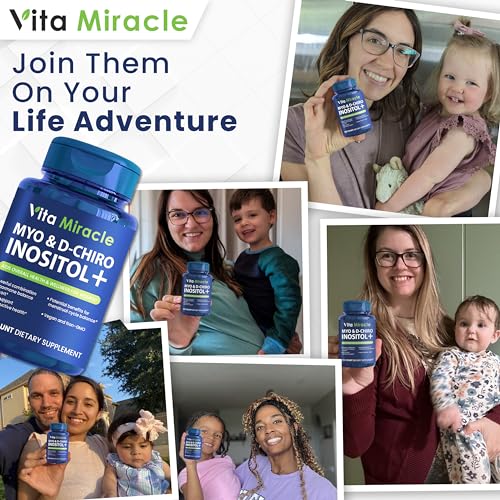 Inositol Supplement Myo-Inositol & D-Chiro Inositol 120 Capsules 2000mg 40:1 Ratio High Vita Miracle