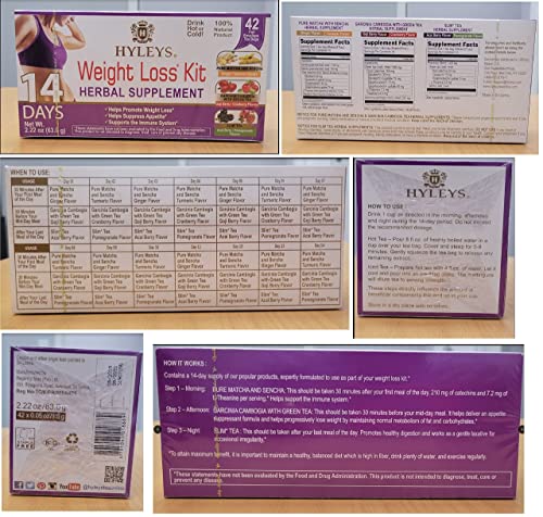 Hyleys 14 Day Weight Loss Tea - 42 Tea Bags (1 Pack), Detox Tea for Cleanse HYLEYS